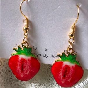 Strawberry and Gold Earrings